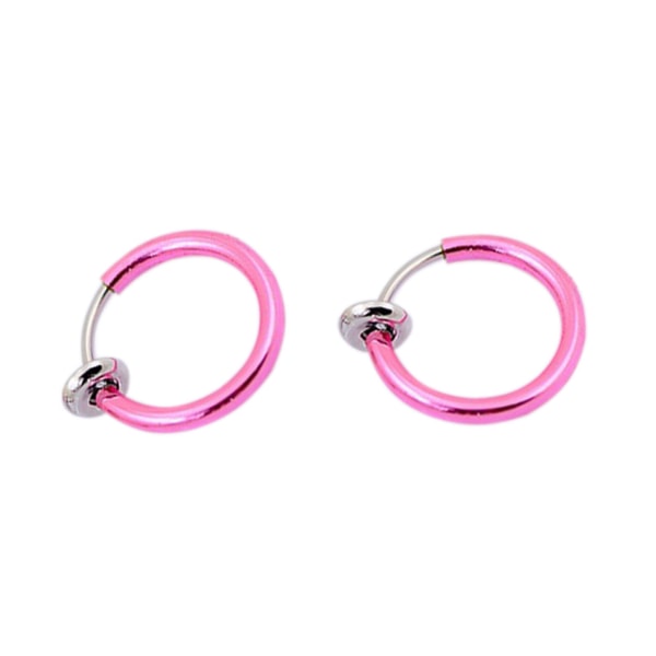 2-pack pink falske piercing ører læbe næse ring septum lip ring pink