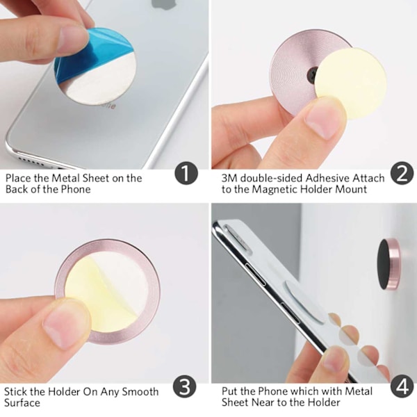 Universal Mobile Holder Magnet Self -adhæsiv bilholder sølv sølv