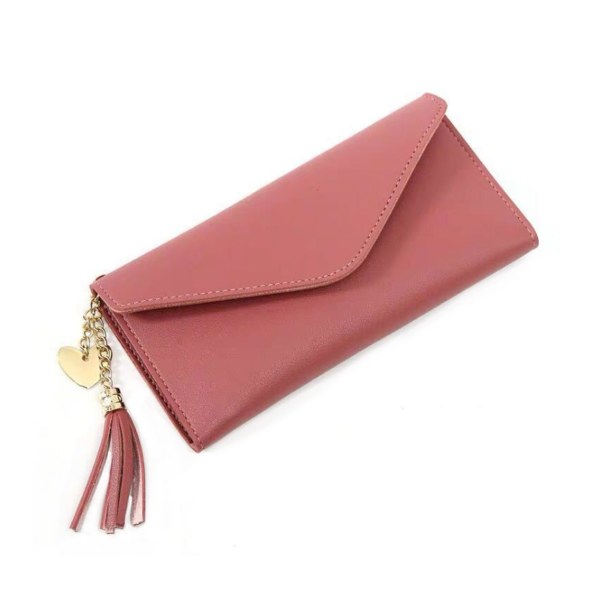 Vin Red Wallet Women Woman Suede med Kejda Tassel Gold pink