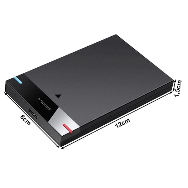 Hårddiskkabinett 2,5 tum USB 3.0 för SATA SSD och HDD – Verktygsfri Montering Svart