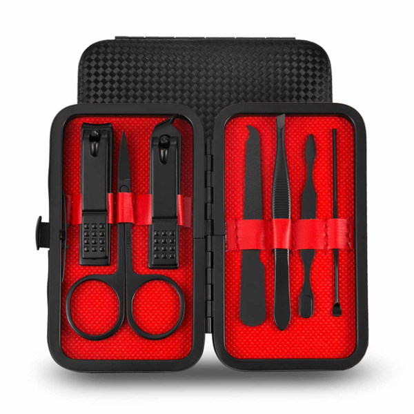 Manicure Set i 7 Dele Nail Clippers Nailkit sort