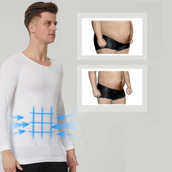 Formande Hållnings T-shirt Posture Shirt | Valbar Storlek | Vit L