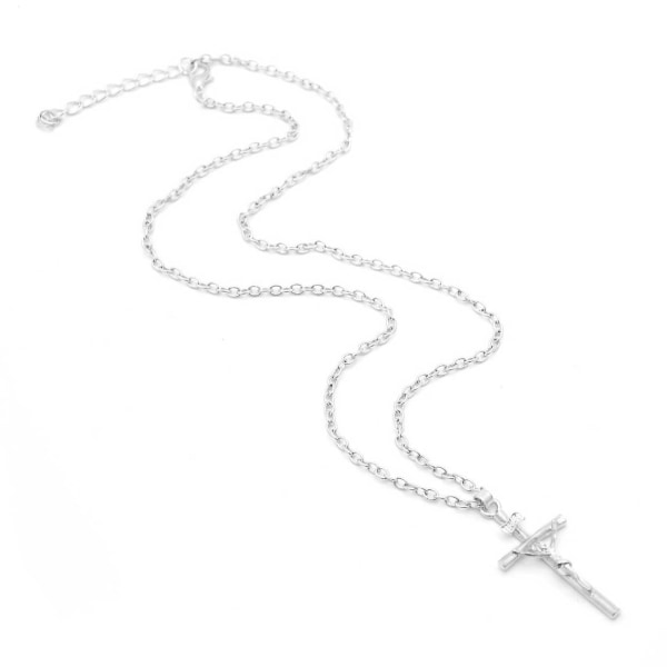 Jesus på tværs halskæde kæde sølv sølv