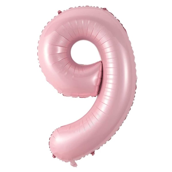 ENORM 102cm Sifferballong Rosa Nummer 9 Ballong rosa