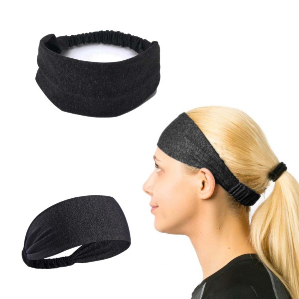 Yoga Headband Hair Band til sports træning sort sort
