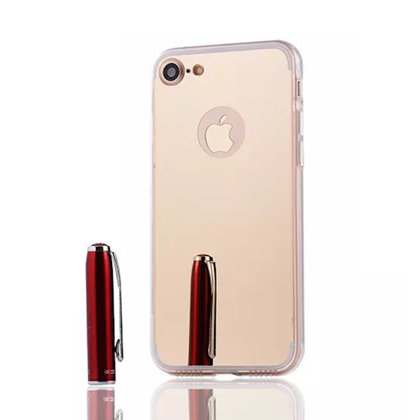 iPhone 7 8 Plus Mirror Cover TPU Bumper sølv