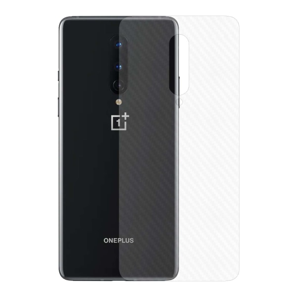 3-pack OnePlus 8 Hiilikuituvinyyli ihon suojaava kalvo takaisin hiili läpinäkyvä