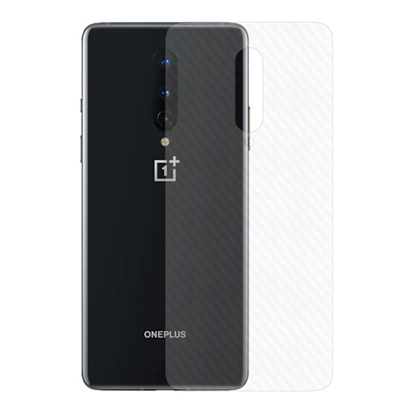 3-pack OnePlus 8 Karbonfiber Vinyl Skin Protective Film Back Carbon gjennomsiktig