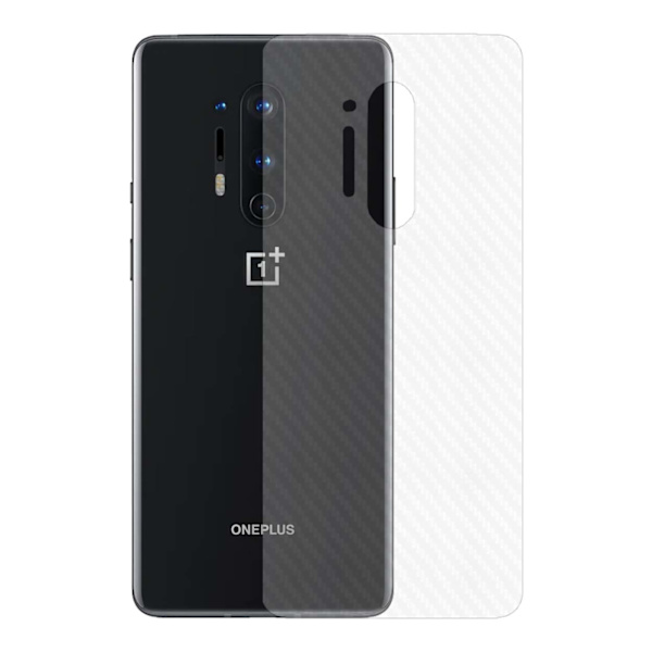3-pack OnePlus 8 Pro Hiilikuituvinyylisuojakalvo takaisin läpinäkyvä
