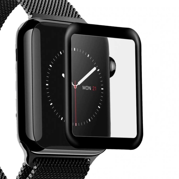 Heltäckande Skärmskydd Apple Watch 1/2/3 Displayskydd 42mm svart