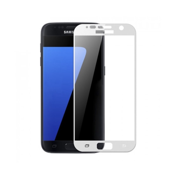 Samsung Galaxy S7 Skärmskydd Kolfiber  Härdat Glas (Vit) vit