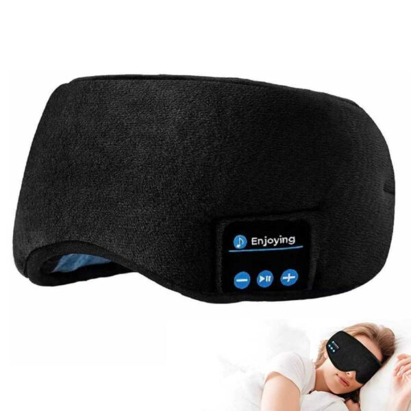 Pehmeä nukkumismaski Bluetooth -kuulokkeilla - Sleeping kuulokkeet musta