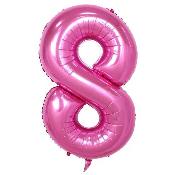 ENORM 102cm Sifferballong Rosa Metallic Nummer 8 Ballong rosa