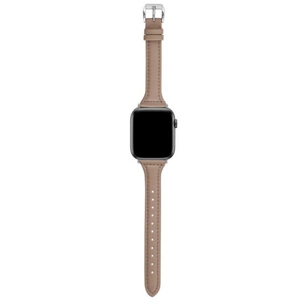 Läderarmband Apple Watch 38/40/41 1/2/3/4/5/6/7/8/SE Smalt Brunt brun