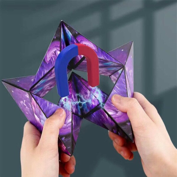 3D magnetisk puslespil til voksen magisk terning magnetisk terning lilla