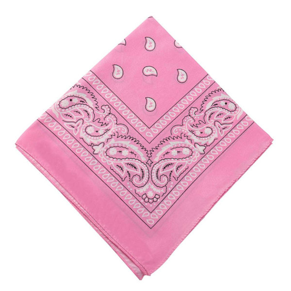 Bandana Scarf Sjal Snusnäsduk Paisleymönster Ljus Rosa rosa