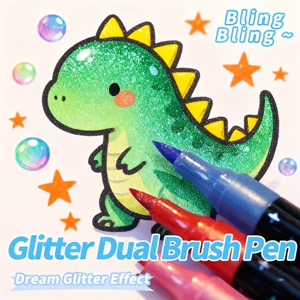 48st Dubbelsidiga Glitter Färgpennor 96 Färger Akryl Målarpennor