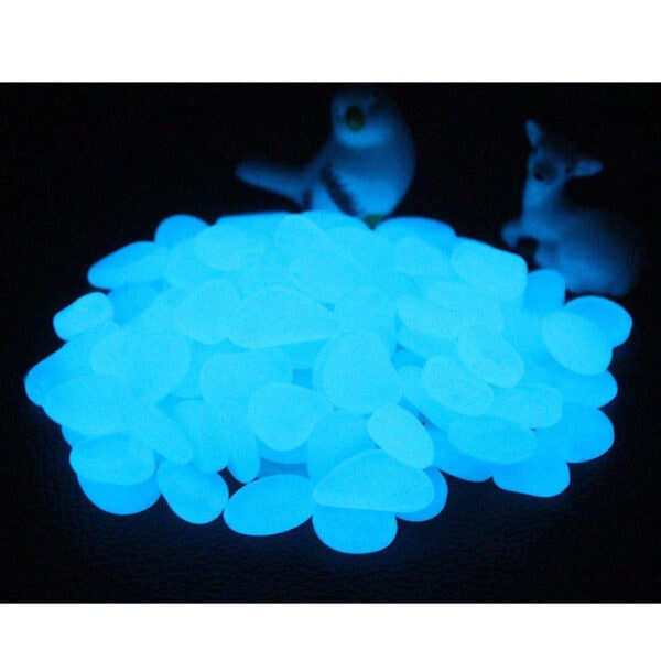 Luminescent Stones | Valokiviä puutarhaan ja akvaarioon, 100 kpl Valkoinen valkoinen