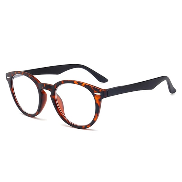 Leopard sort oval læser briller styrke 2.0 briller sort