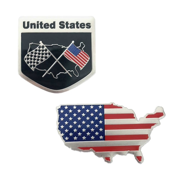 America USA Benekal 3d-mærkat til bil 2-pack flerfarvet
