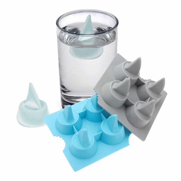 2-pack er form Hajfena Shark Ice Cubes Ice Ice Cream Size Silicone blå