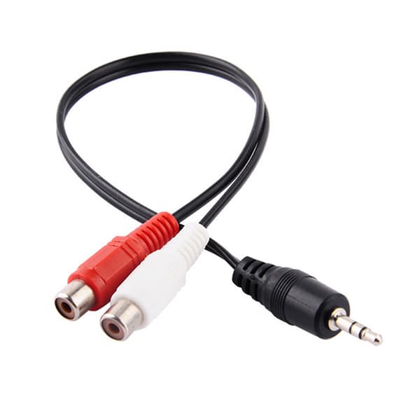 20cm AUX - 2x RCA -stereo -äänekaapelisovitin musta