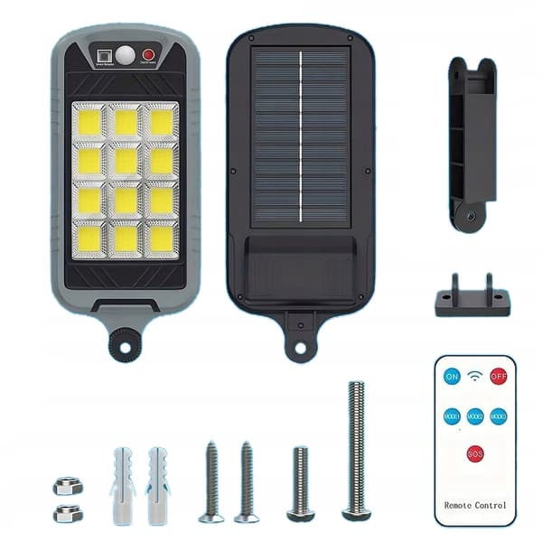 Solcelle Spotlight 144 LED 500W – Med bevegelsessensor, skumringssensør og fjernkontroll – IP65
