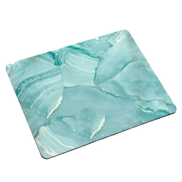 Mjuk Musmatta med Tryck Blå Marmor 21x26cm svart
