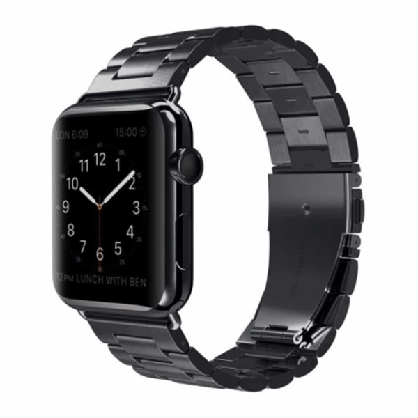 Apple Watch 1/2/3/4/5/6/7/katso 42/44/45 kellorannekoru musta metalli musta