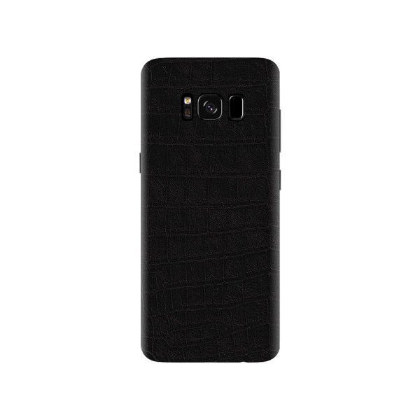 Galaxy S8 Plus Krokodilskinn Skyddsplast Skin Wrap Baksida svart