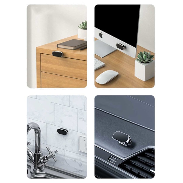 360 Rotatabel bilholder med magnet til mobil sort sort