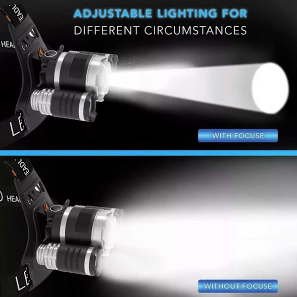 Ladattava 30 W: n LED -päälamppu musta