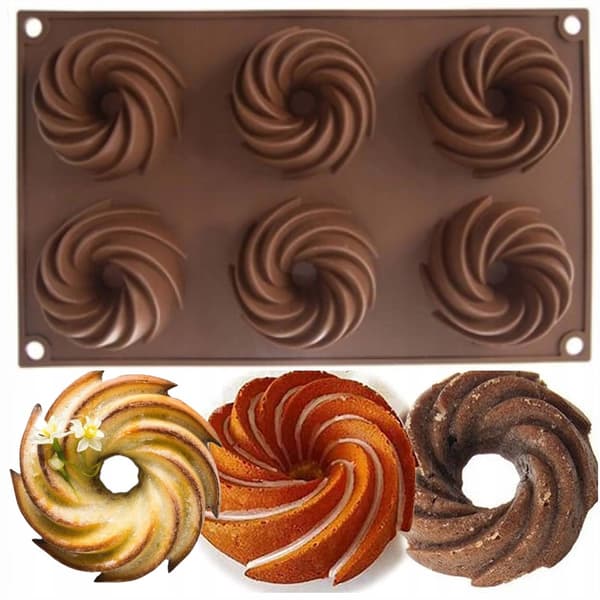 Silikone bageform til spiral donuts, churros, kager, muffins cupcakes og gelé.