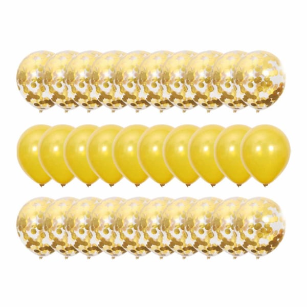 30-pack balloner Gold Confetti Balloons Fødselsdag 31cm guld