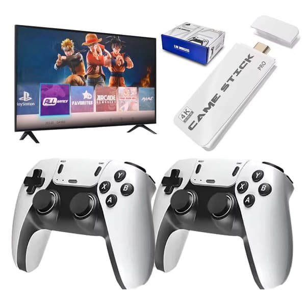 M15 Pro Retro TV-Spel 4K | 20000 Inbyggda Spel för Multiplayer vit