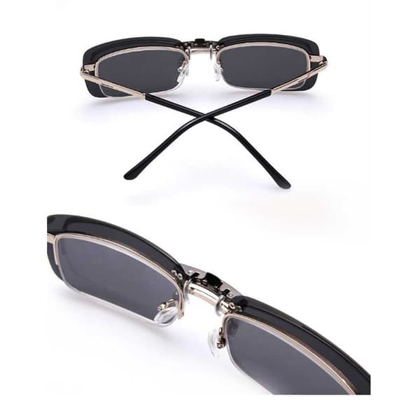 Clip-on Solglasögon Metall Blå Spegelglas 37x59mm blå