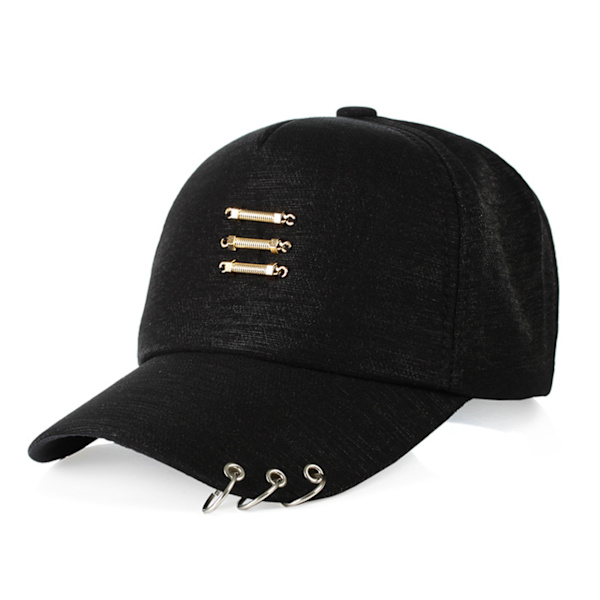 Sort Snapback Hatte Dad Hat Kpop Metal Detaljer Street sort