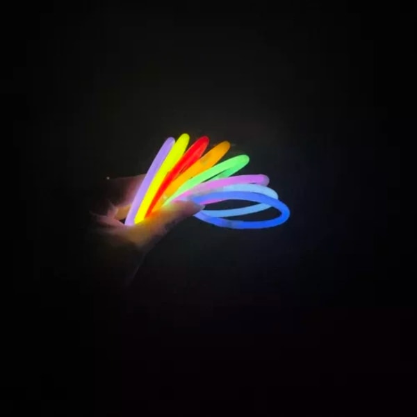 Neon Glowstick Selvlysende Lightsticks Armbånd 100 stk flerfarvet