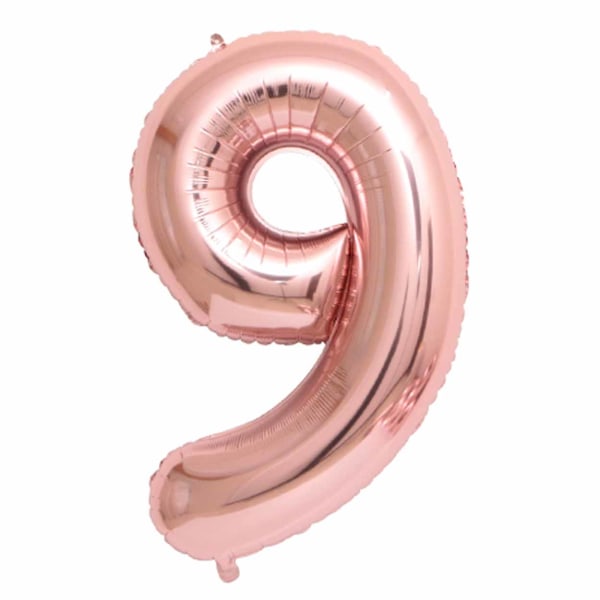 Big nummer ballon i rosé guld til fødselsdagsfest 102cm 9