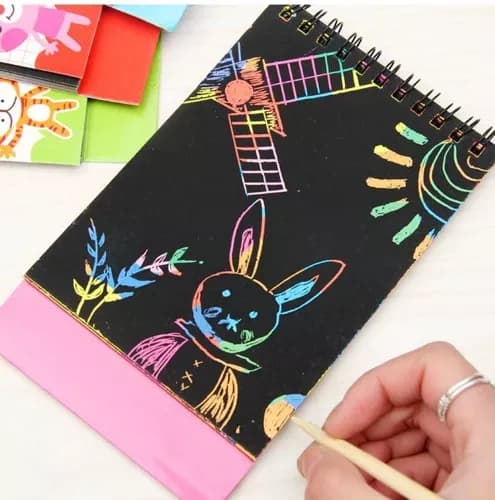 10 Skrapepapir med penn | Scratch Art for Kids | Skrapemaling