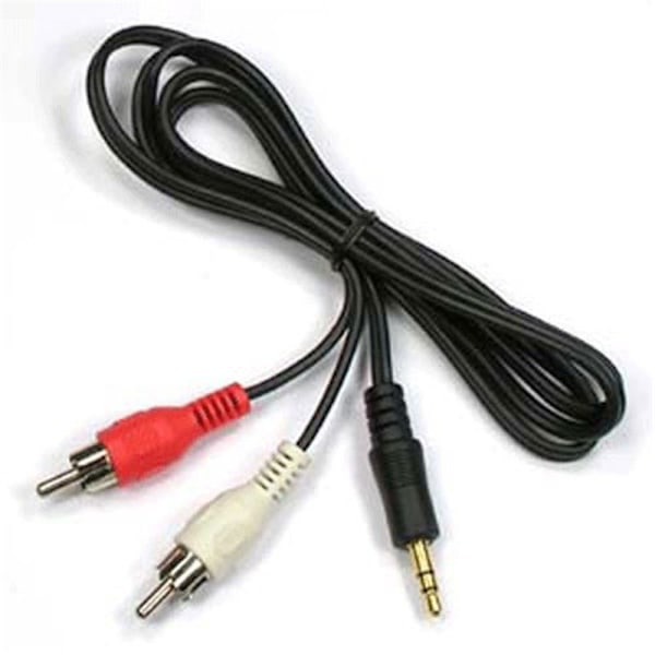 1m AUX til 2x RCA Stereo Audio Kabel sort