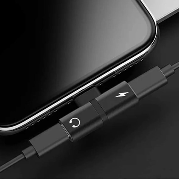 Lightning Adapter Splitter | Ljud och Laddning svart