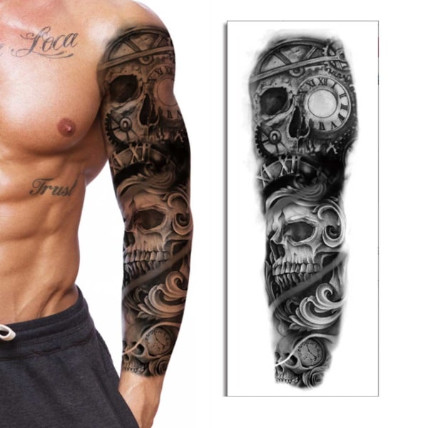 Faketatuering Sleeve Fake Tattoo Temporär Gnuggis svart 4292 | Svart |  Abstrakt & Geometriskt | Fyndiq
