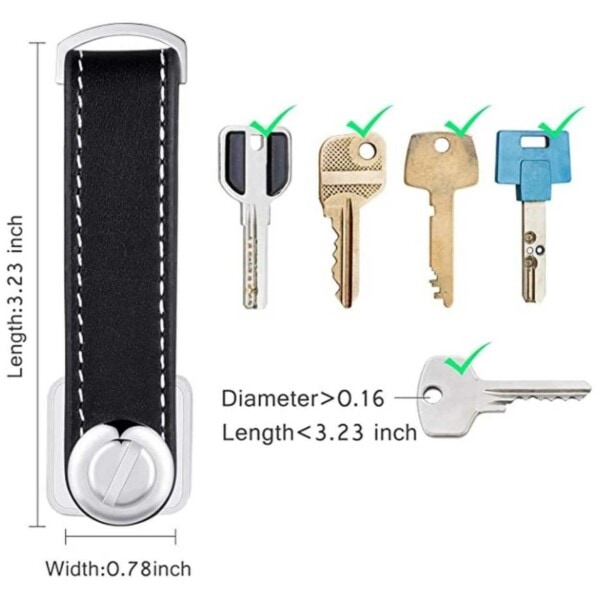 Key Organizer Läder Nyckelhållare Nyckelring Svart svart