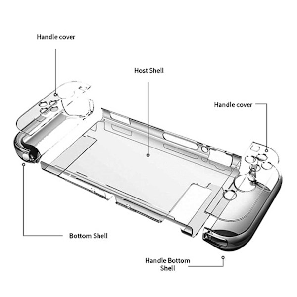 Nintendo Switch -yhteensopiva Shell-kovakotelo muovia läpinäkyvä