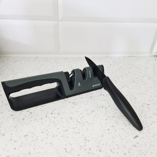 Knivslip | Vass Kniv i 2 Enkla Steg | Saxslipare svart