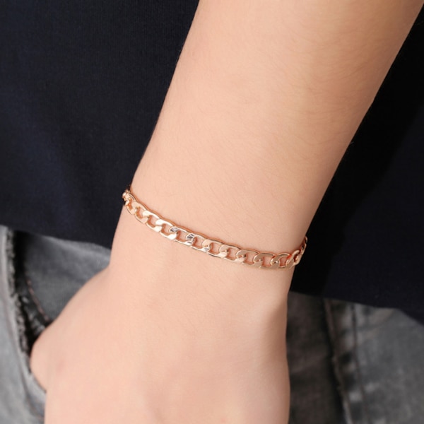 Armbånd link / kæde i rose guld 5mm mænds vedligeholdelse guld