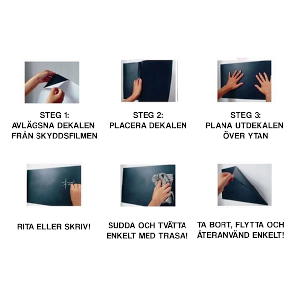 Wall Direk Large Griffboard Blackboard Black Board 45x200cm svart
