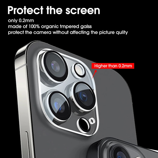 2st iPhone 15/15 Plus Max Linsskydd Kameraskydd transparent