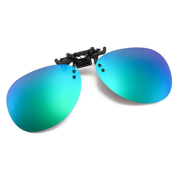 Clip-On Aviator-aurinkolasit pilottilasit vihreä peili lasi vihreä